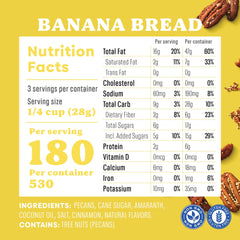 Hand holding Evie's pecans showing portion size and on-the-go convenience