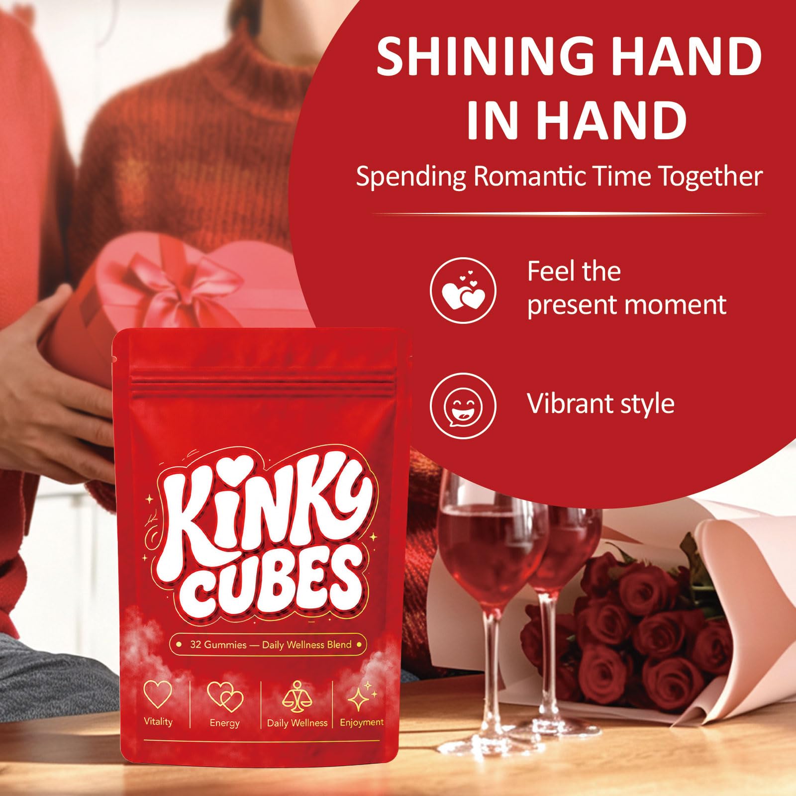 EXISHRED gummies served on a palm offering convenient daily portioning