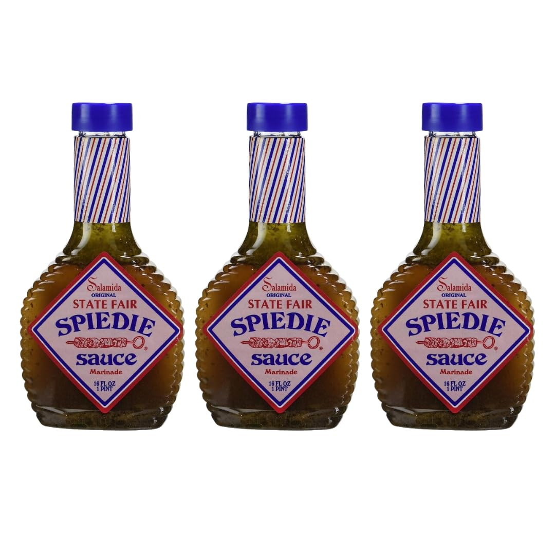 Expedited Flavor Salamida front packaging showing three 16 oz bottles and label benefits