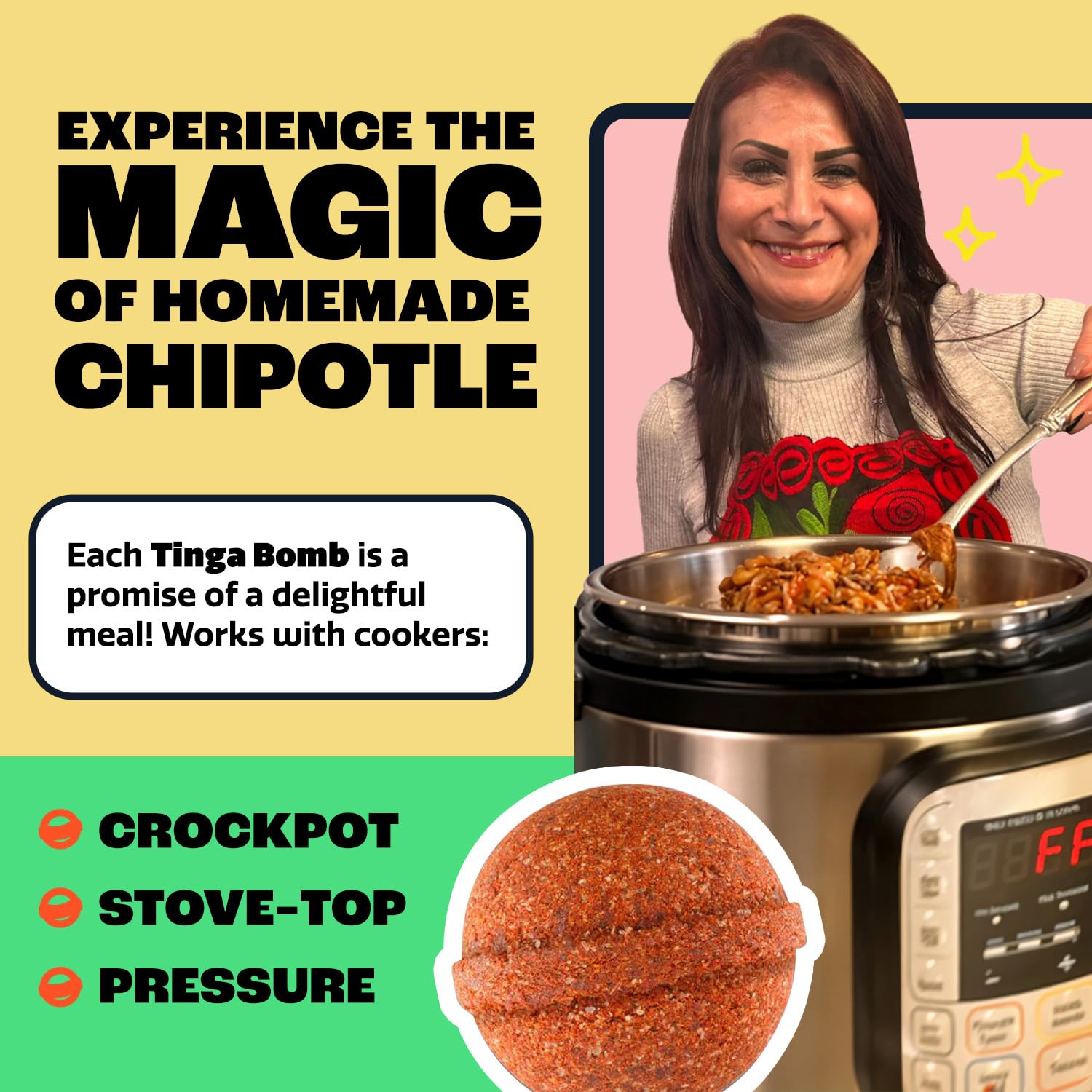 EZ Bombs ingredients display with chipotle and tomatoes showing smoky taste profile