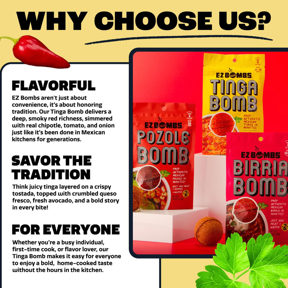 EZ Bombs portion size next to measuring cup showing how much sauce it makes