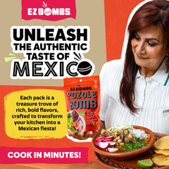 EZ Bombs single pozole bomb removed from wrapper ready to simplify cooking