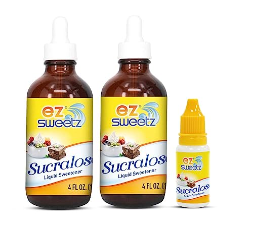 EZ-Sweetz front packaging showing two glass bottles and benefits