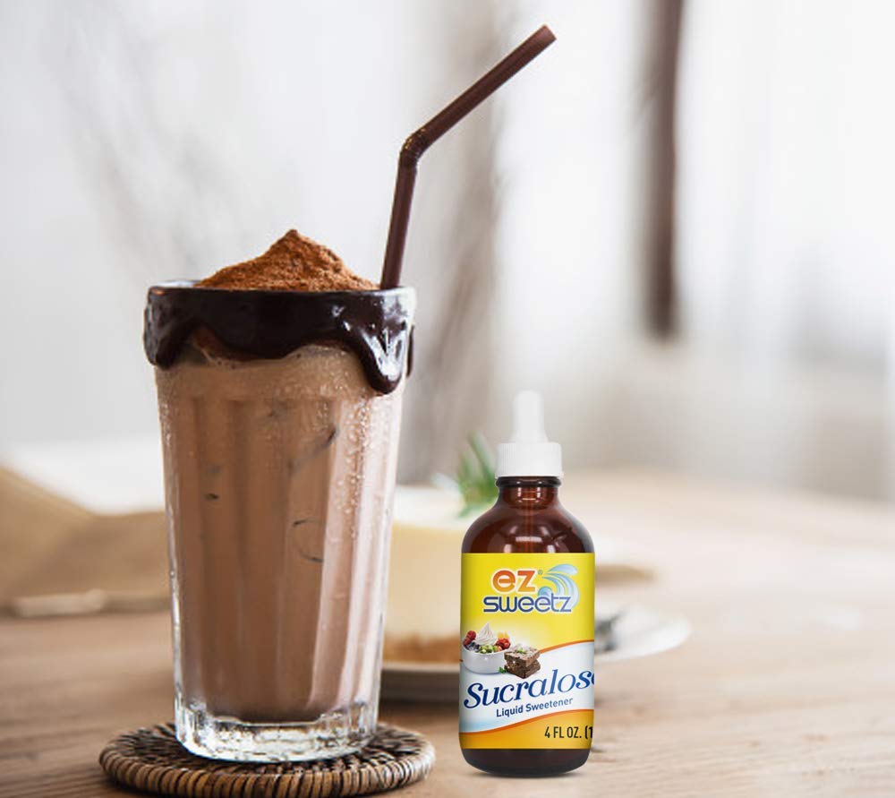 EZ-Sweetz bottle beside teaspoon showing compact concentrated servings