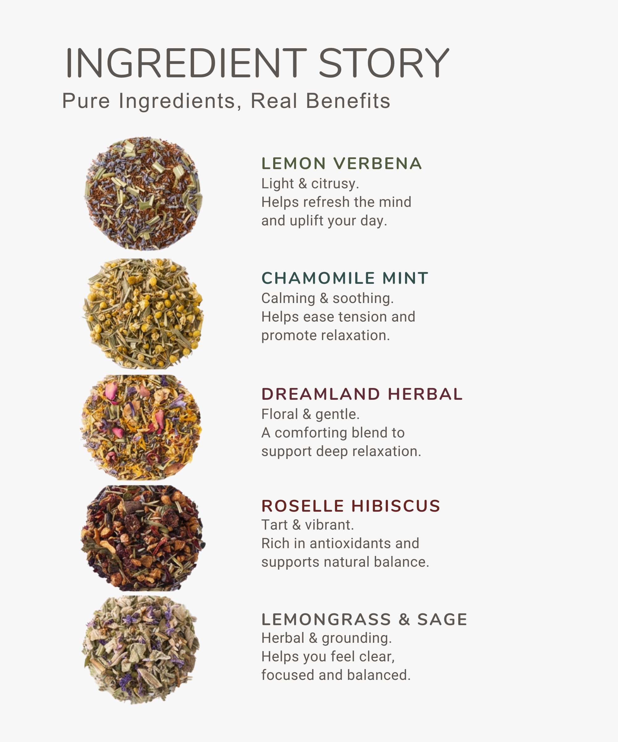 EZR LEAF dried herbs and botanicals displayed to highlight pure ingredients