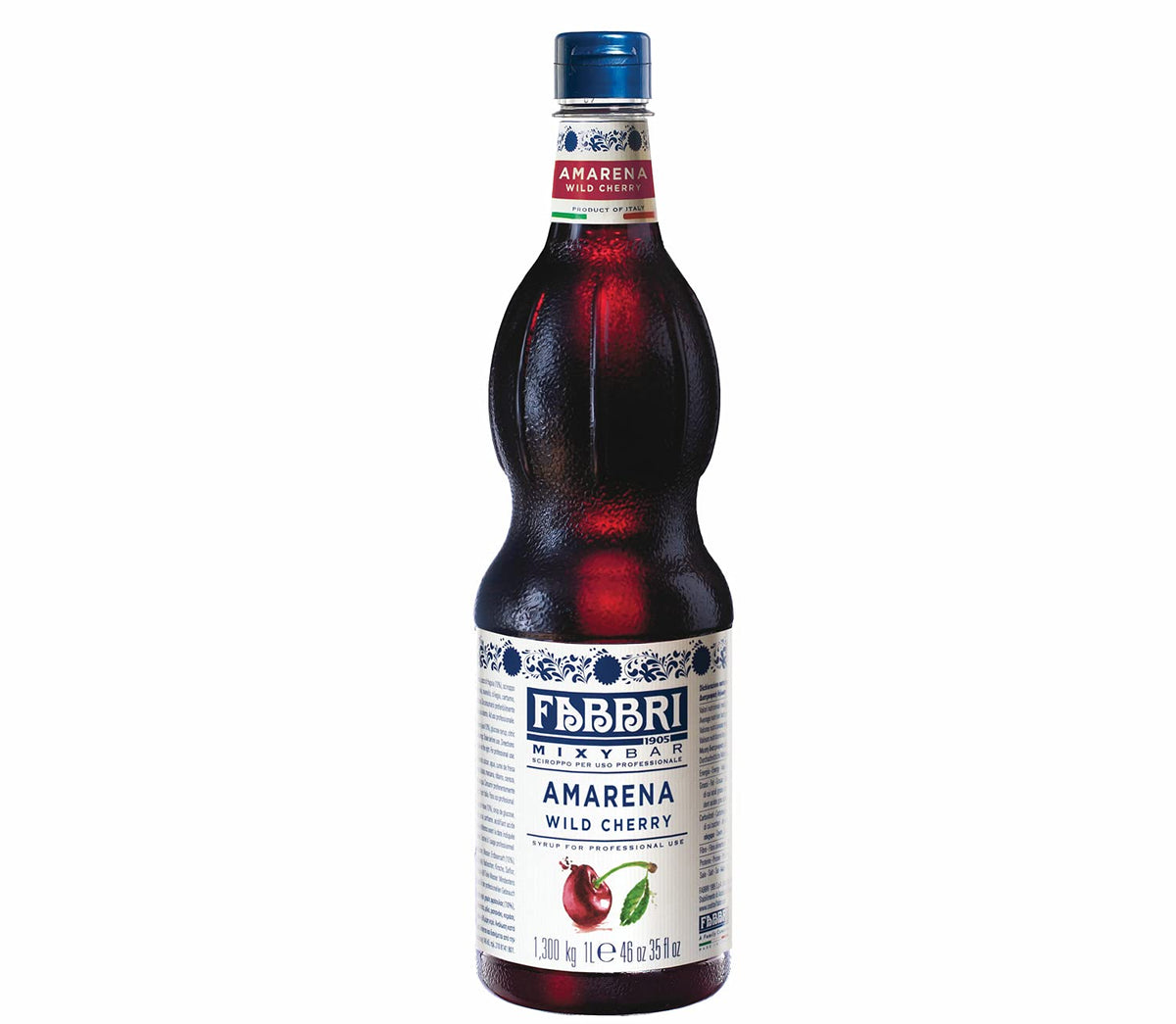 Fabbri amarena bottle front showing label and 1L size for consistent flavor