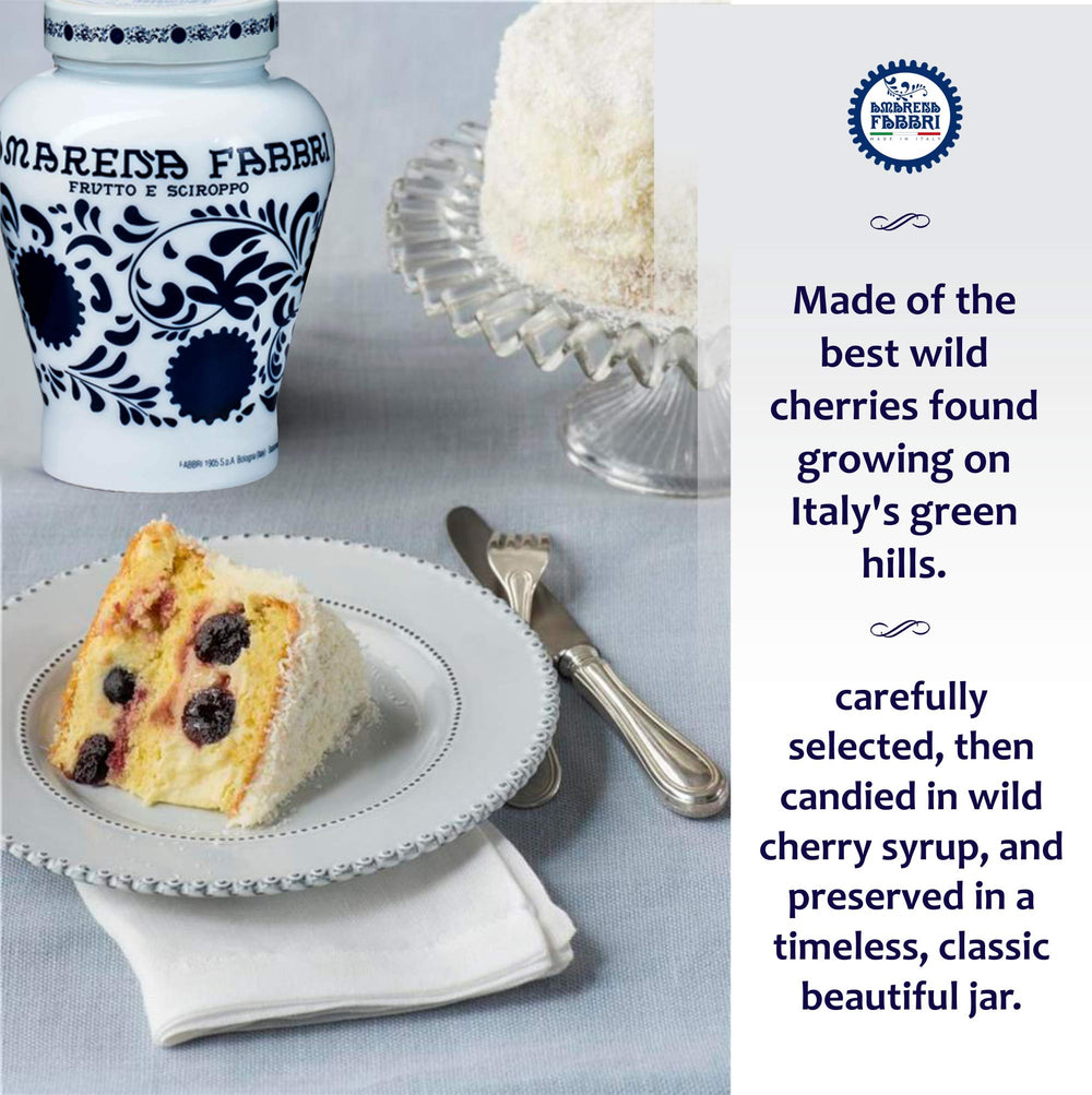 Fabbri cherries served on gelato enhancing dessert presentation and taste