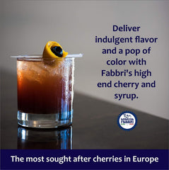 Fabbri cherries close-up showing glossy texture and concentrated flavor