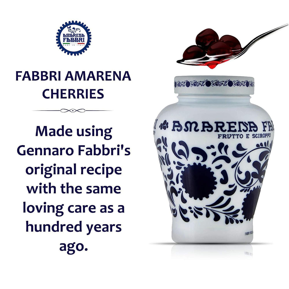 Fabbri cherry syrup detail highlighting shine and syrupy coating benefit