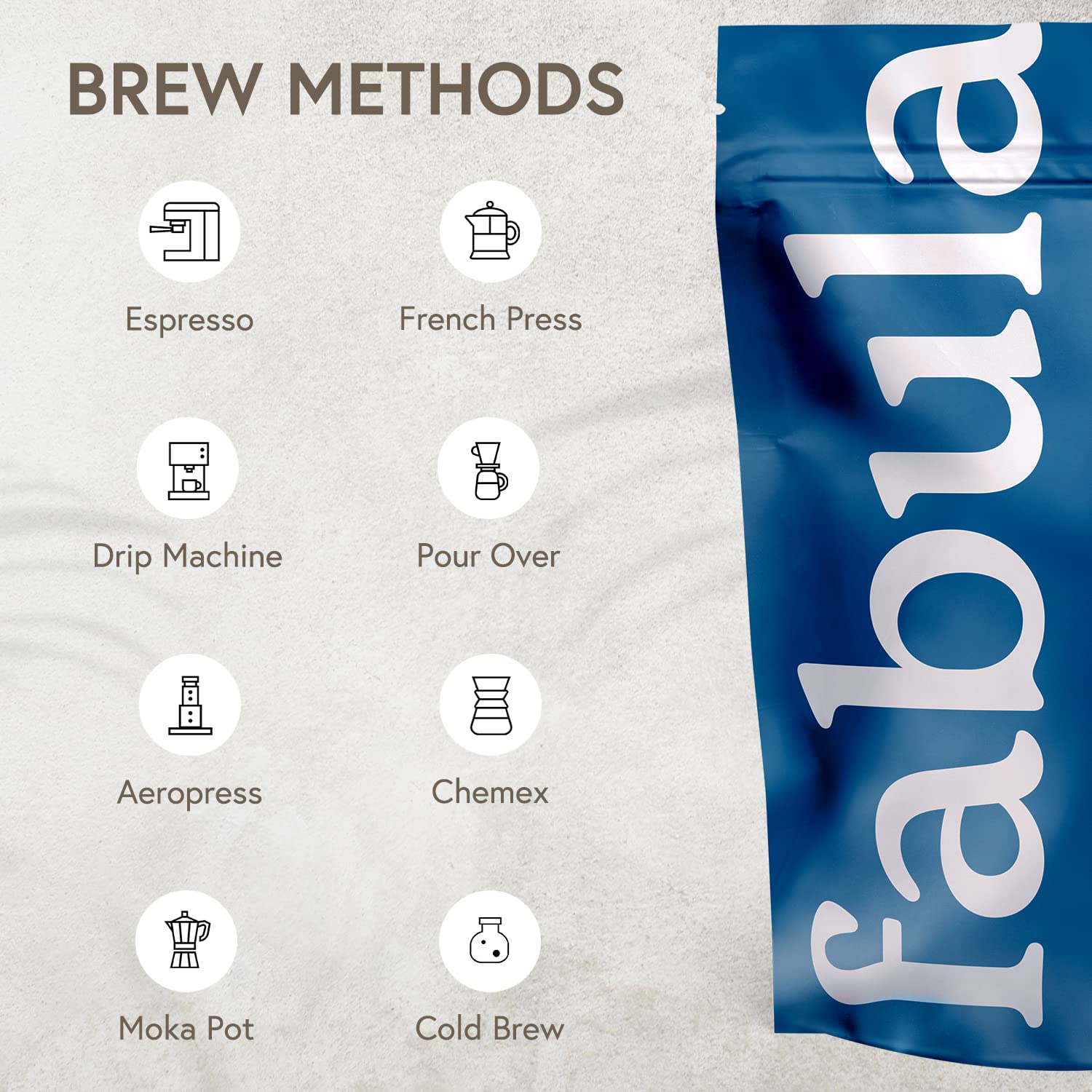 Fabula bag in kitchen lifestyle scene signaling everyday brewed satisfaction