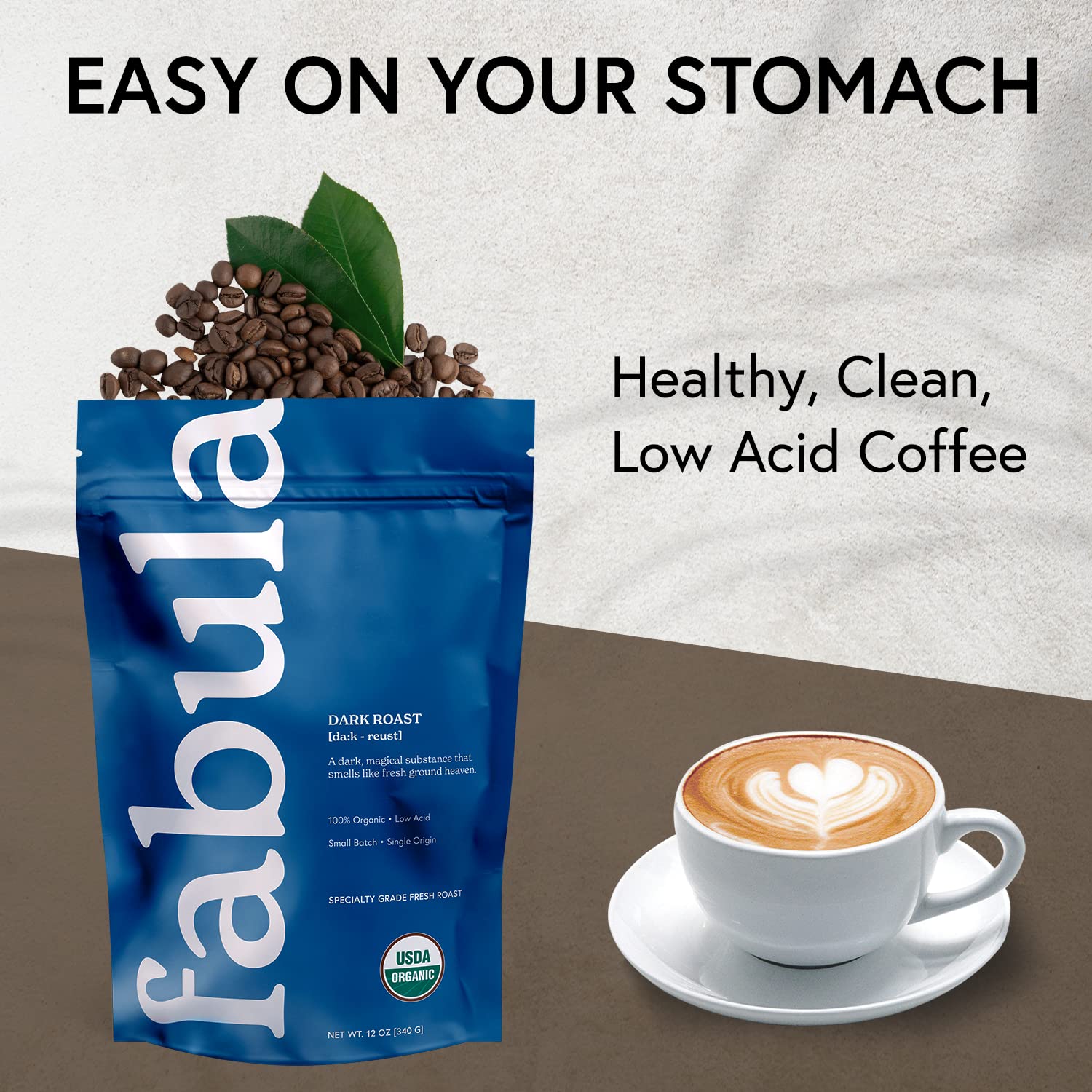 Fabula pulled espresso shot from dark roast beans showing crema and intensity
