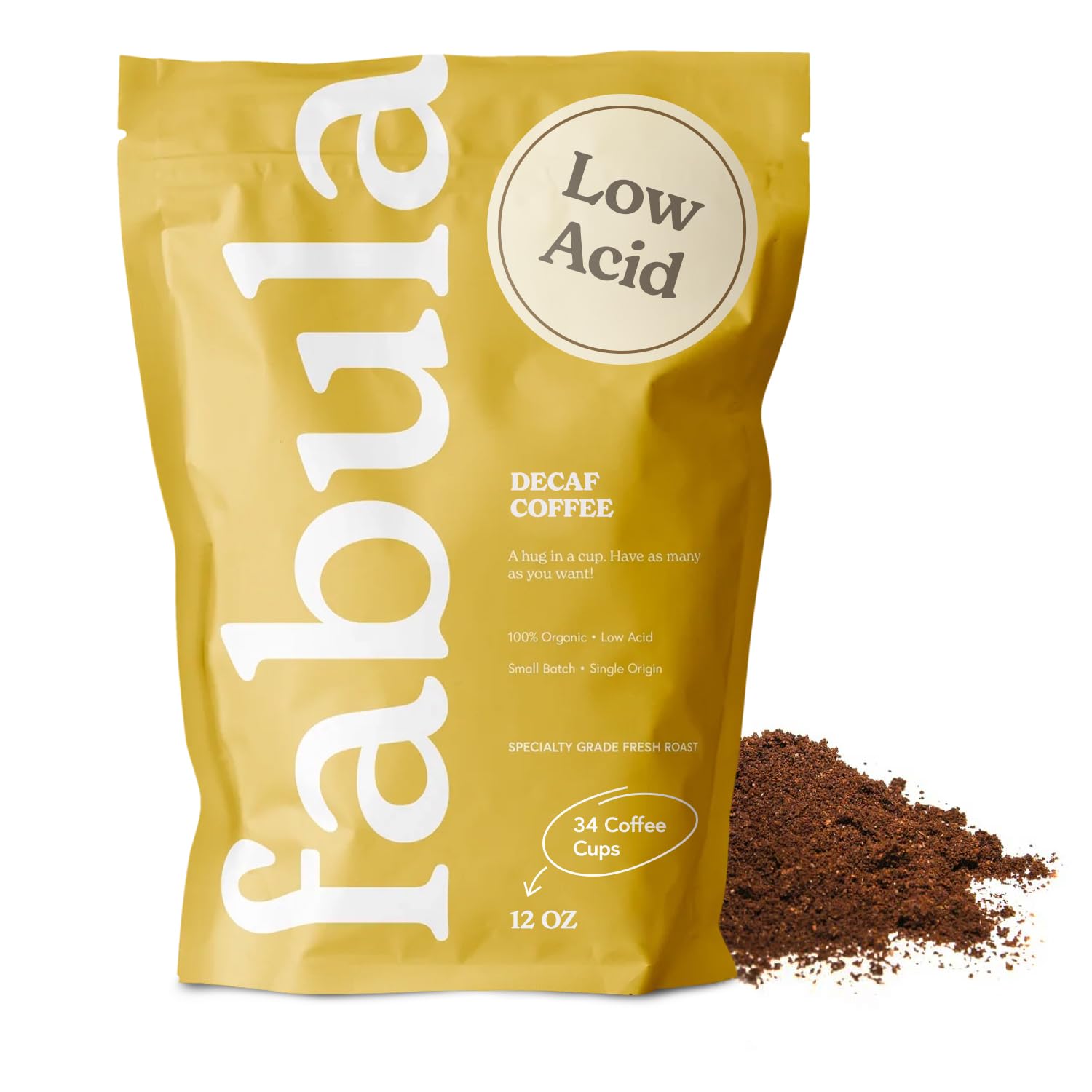 Fabula front packaging showing 12 oz bag and organic claims for trust