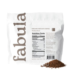 Fabula instant granules close-up highlighting smooth texture and clean taste