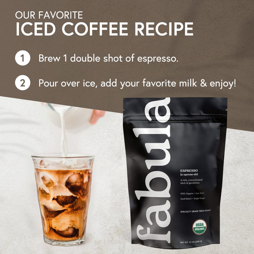 Fabula coffee in a breakfast setting, showing enjoyable low-acid espresso ritual