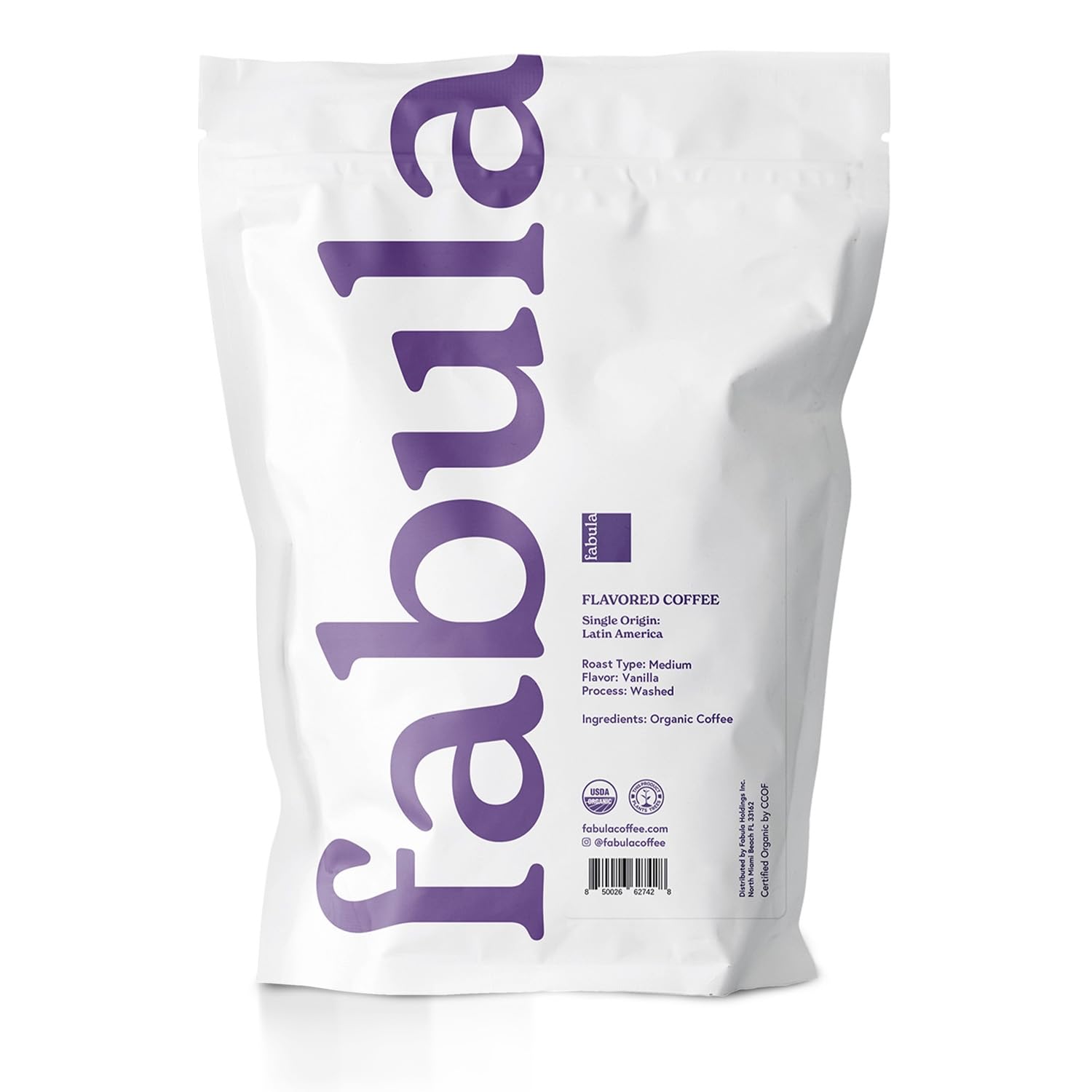 Fabula ground coffee close-up showing fine texture and vanilla-infused aroma
