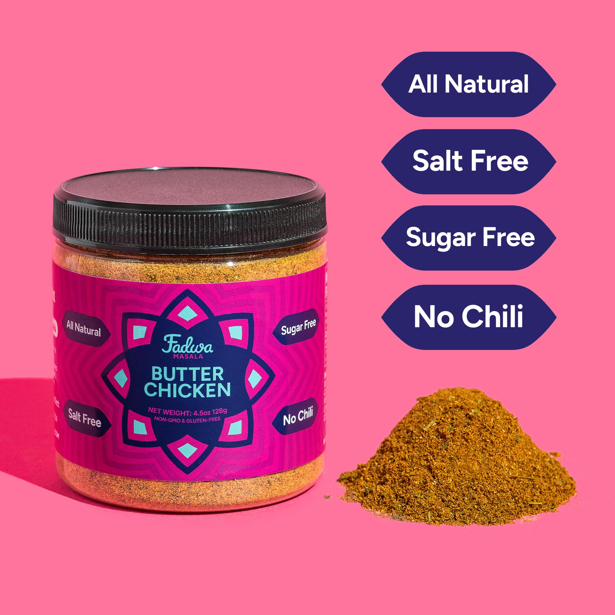 FADWA MASALA open wide-mouth jar ease of measuring and freshness