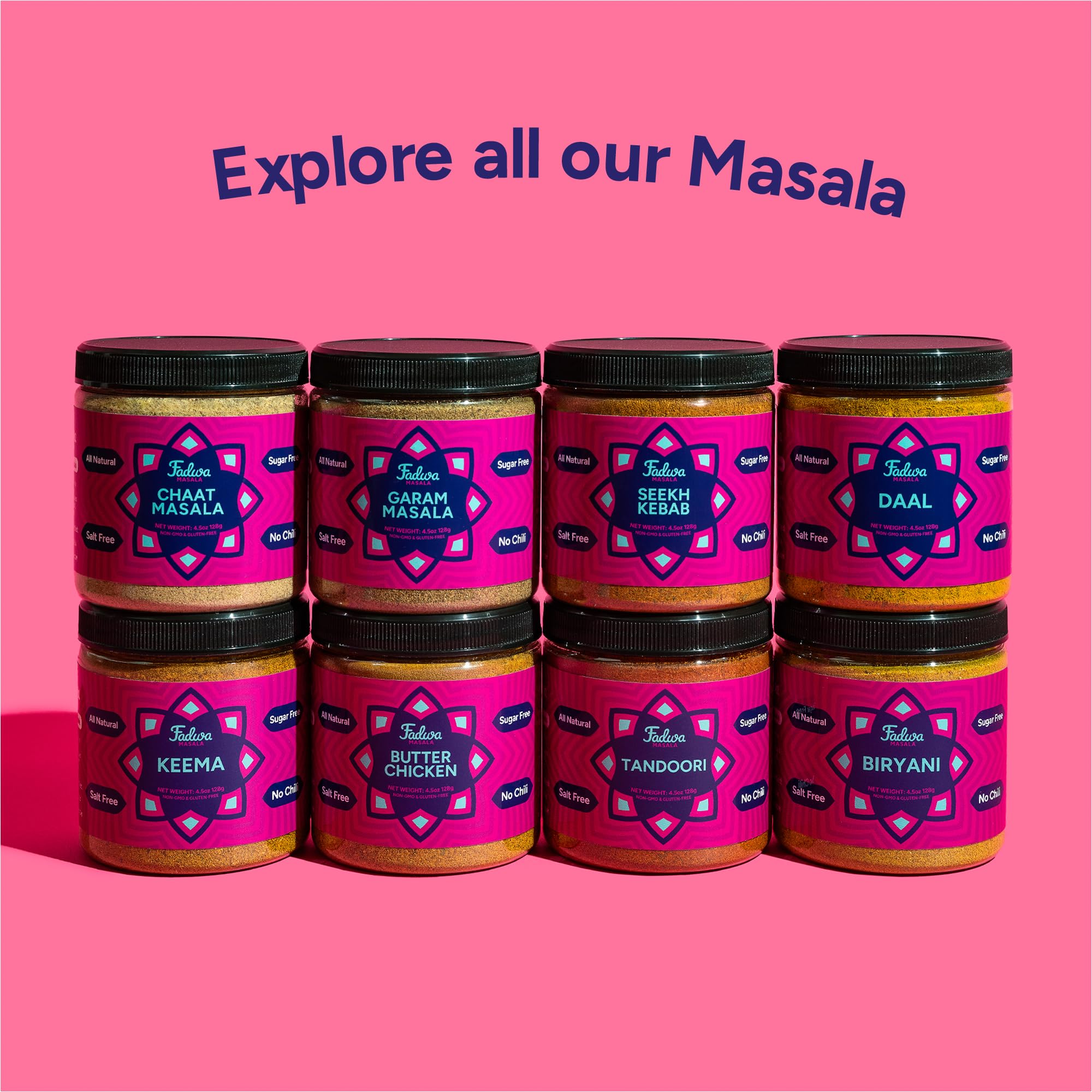 FADWA MASALA spoonful over curry adding authentic desi flavor