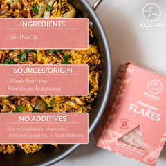 Falksalt flakes topping chocolate cookie for sweet-salty contrast and gourmet finish