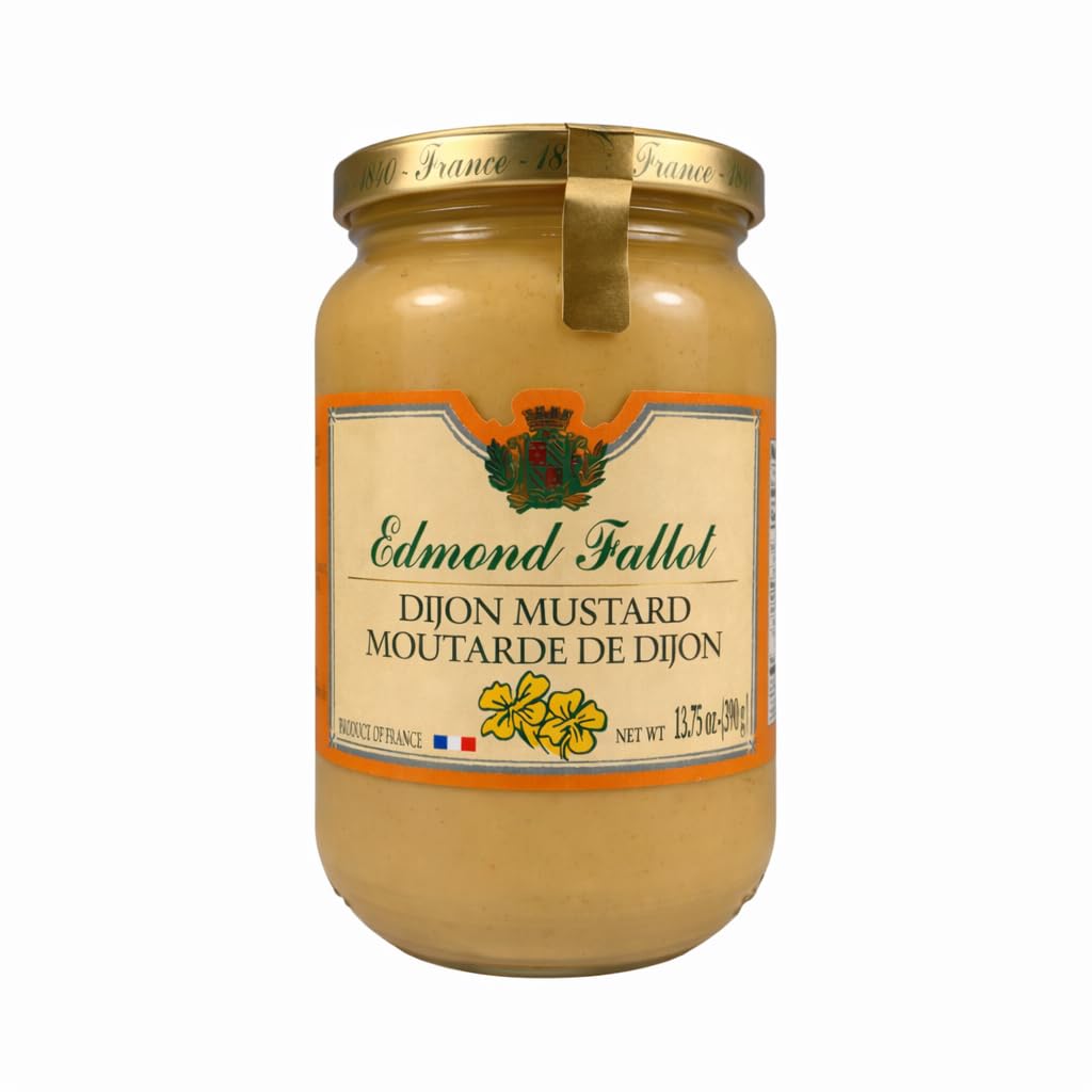 Edmond Fallot jar front label showing 13.75 oz Dijon and traditional branding for authentic flavor