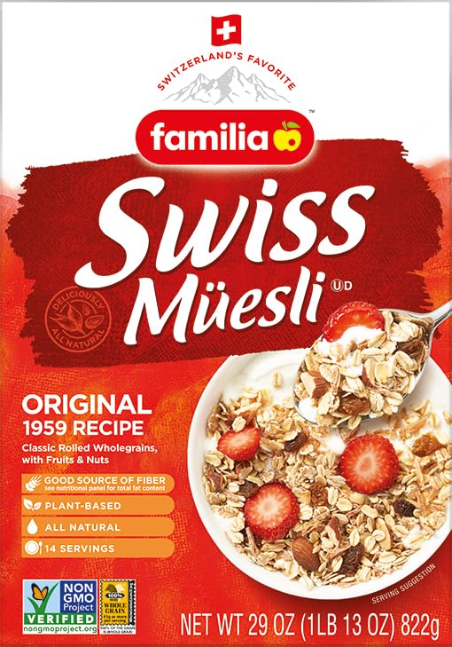 Familia close-up of rolled oats texture highlighting whole-grain benefit