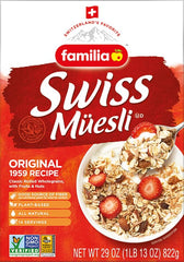 Familia close-up of rolled oats texture highlighting whole-grain benefit