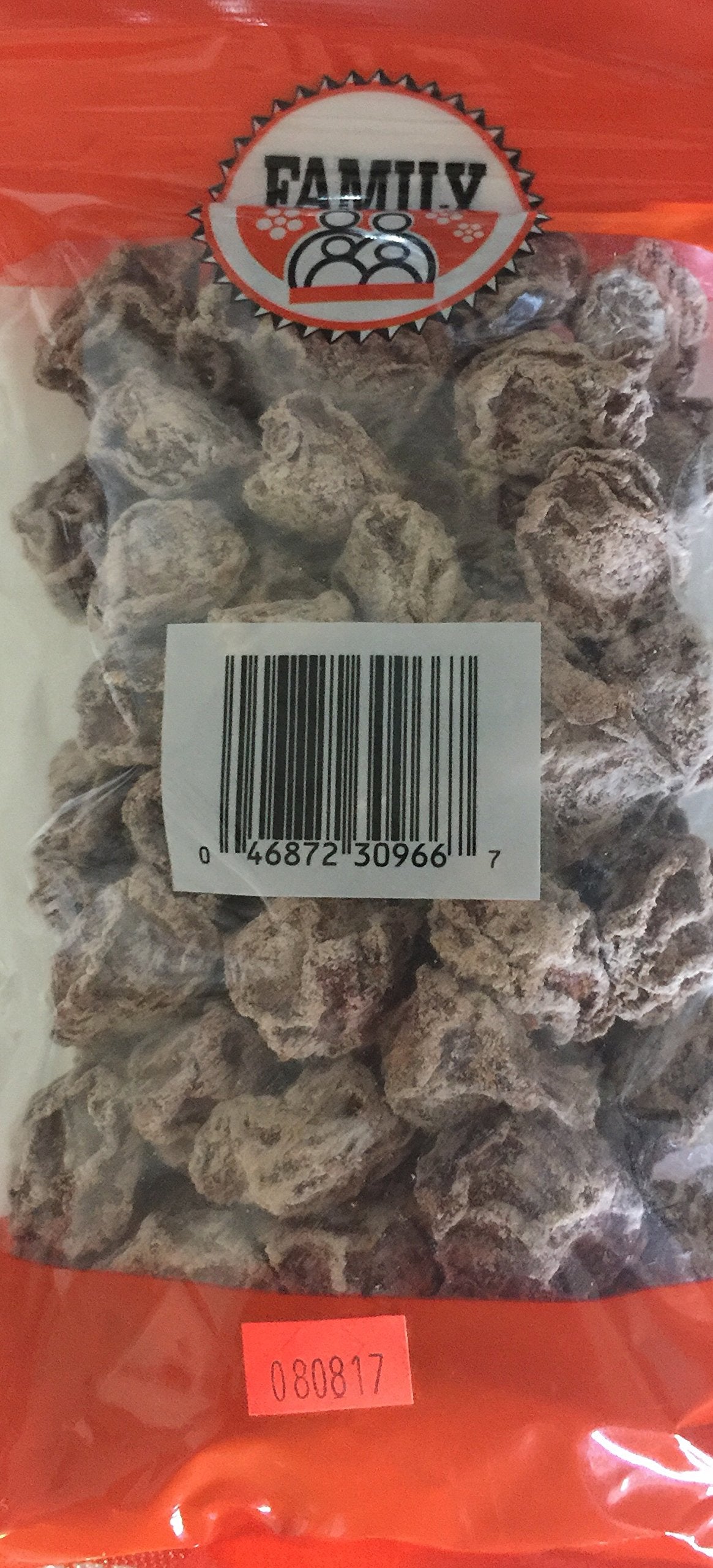 Family brand close-up of sweet li hing mui texture highlighting chewy meaty bite benefit