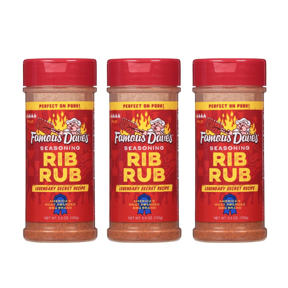 Famous Dave's front packaging showing bottle and label, adds convenience