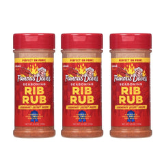 Famous Dave's front packaging showing bottle and label, adds convenience