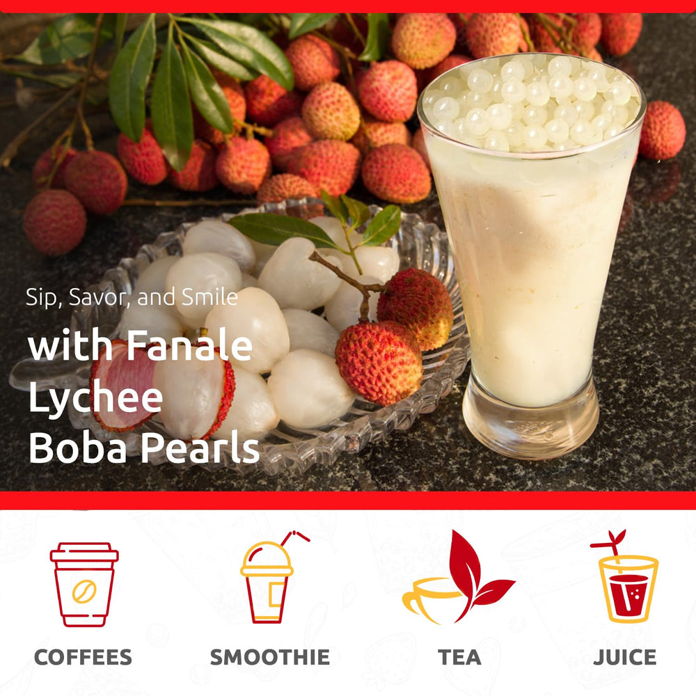 Fanale pearls served in a small bowl ready to top drinks, emphasizing quick serving benefit