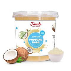 Fanale front packaging showing 7 lb coconut popping boba, convenient bulk supply