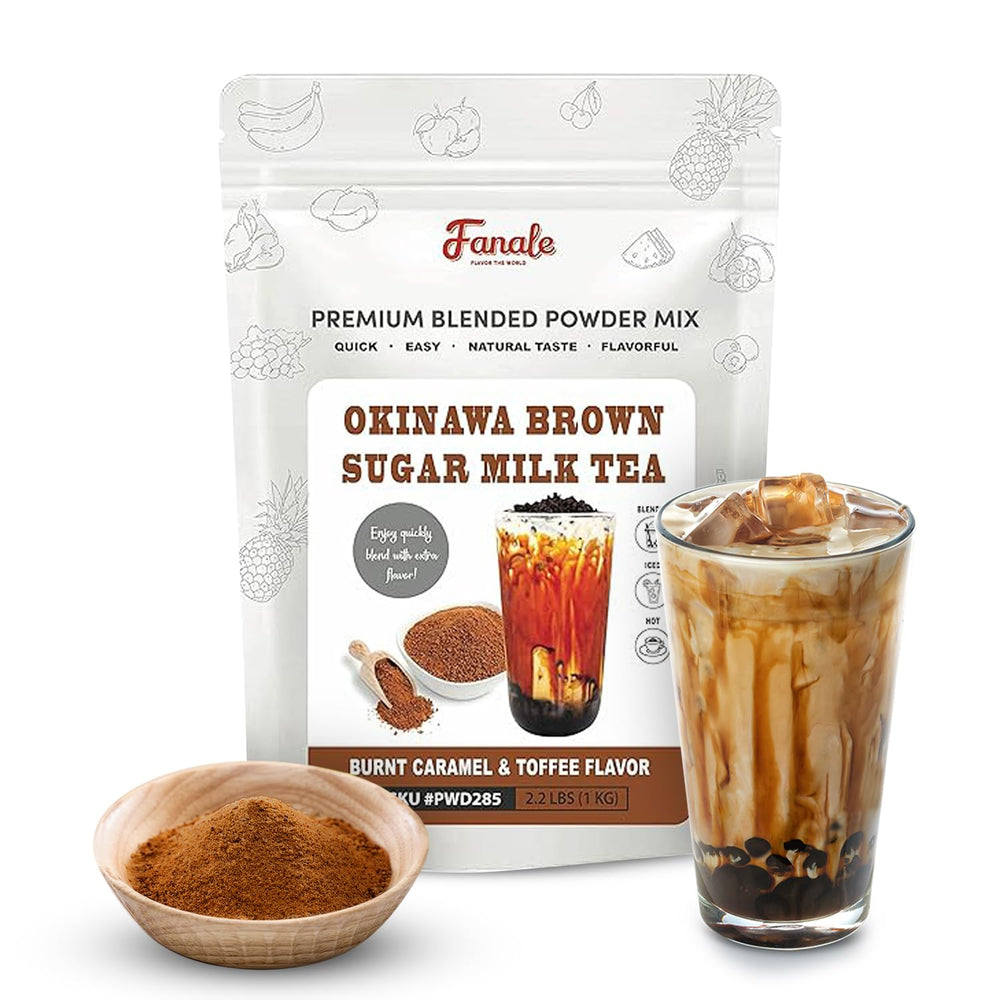 Fanale front pouch of Okinawa brown sugar milk powder showing branding and size