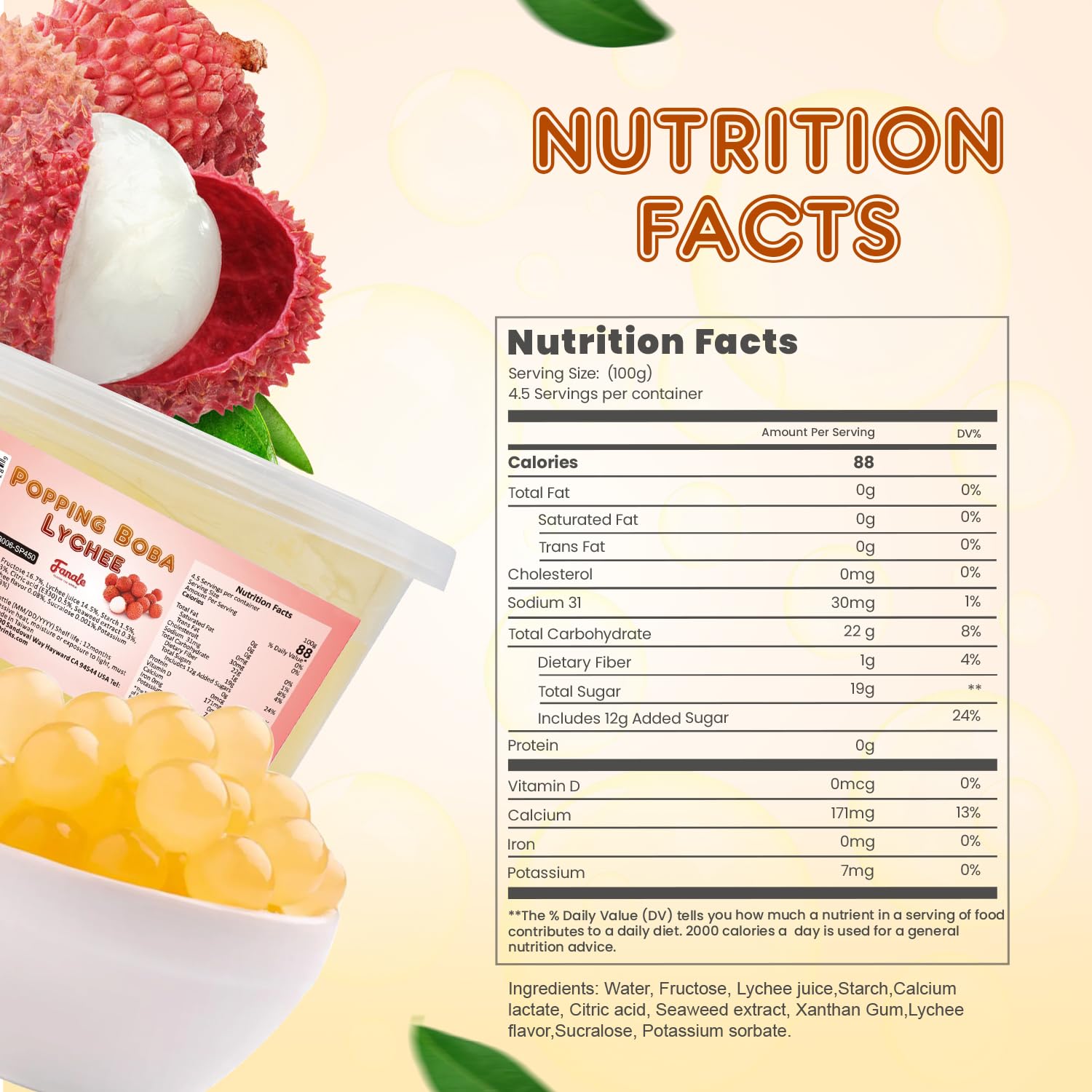 Fanale pearls next to a ruler for scale, illustrating serving size and portion control