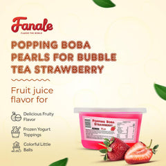 Fanale close-up of strawberry pearls highlighting juicy texture and burst