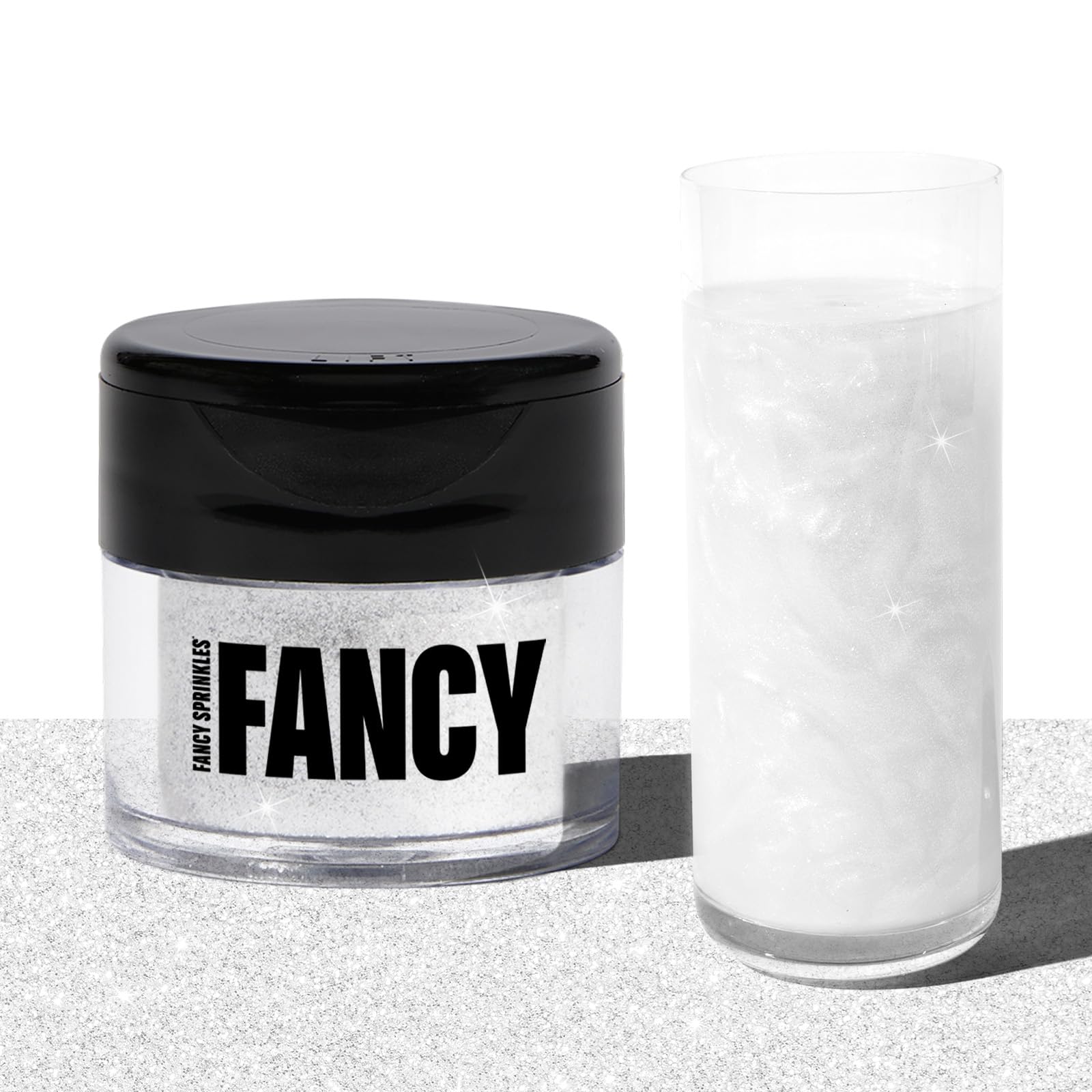 Fancy Sprinkles jar front view showing label and compact 4g size for easy storage