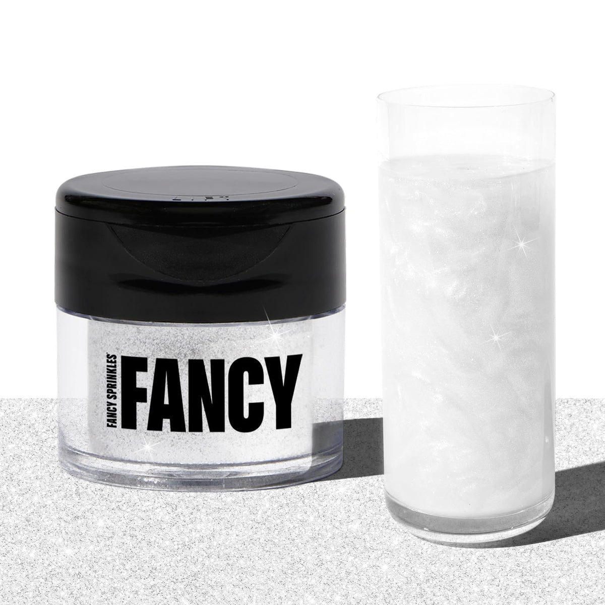 Fancy Sprinkles jar front view showing label and compact 4g size for easy storage