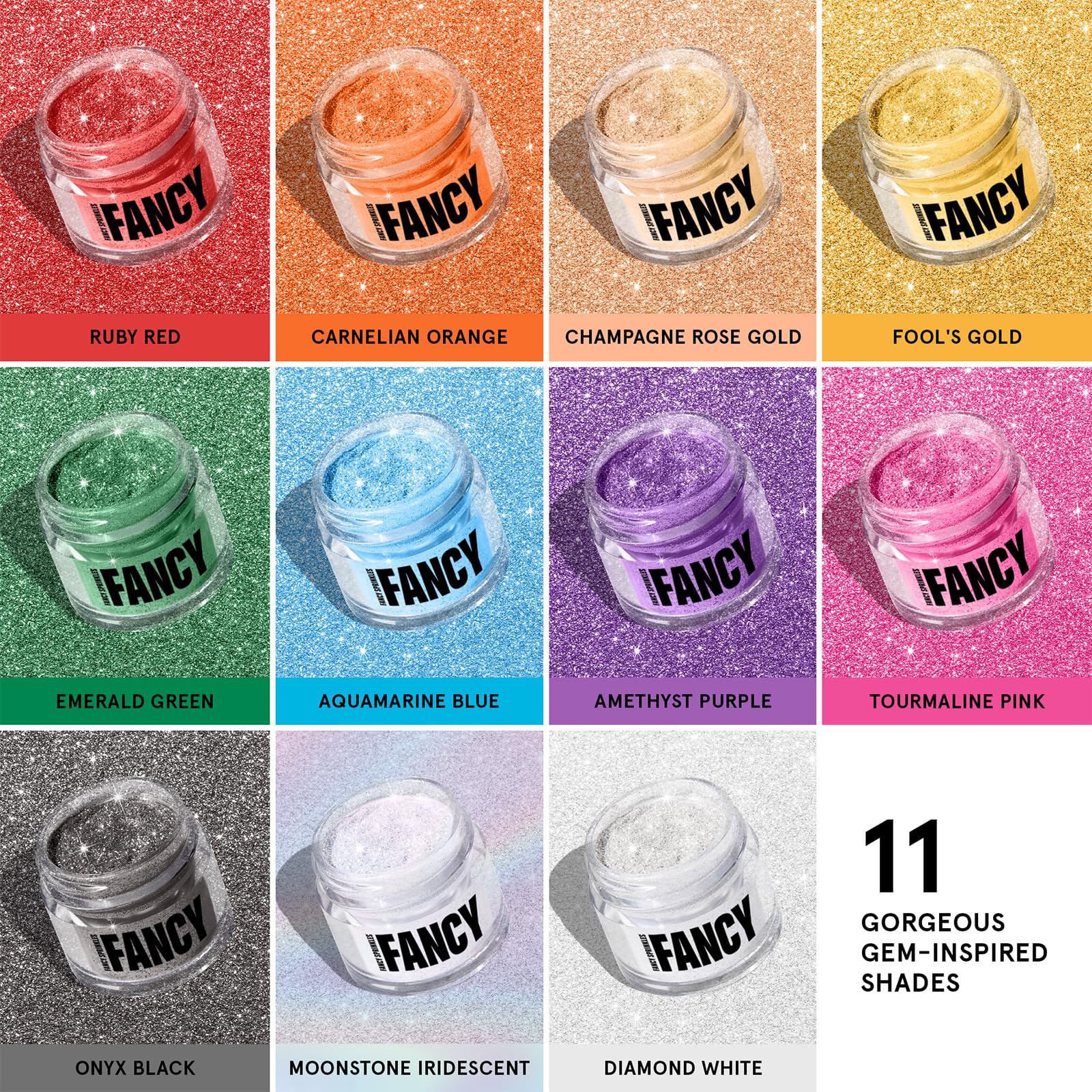 Fancy Sprinkles open jar showing pristine white edible glitter and easy-to-use contents