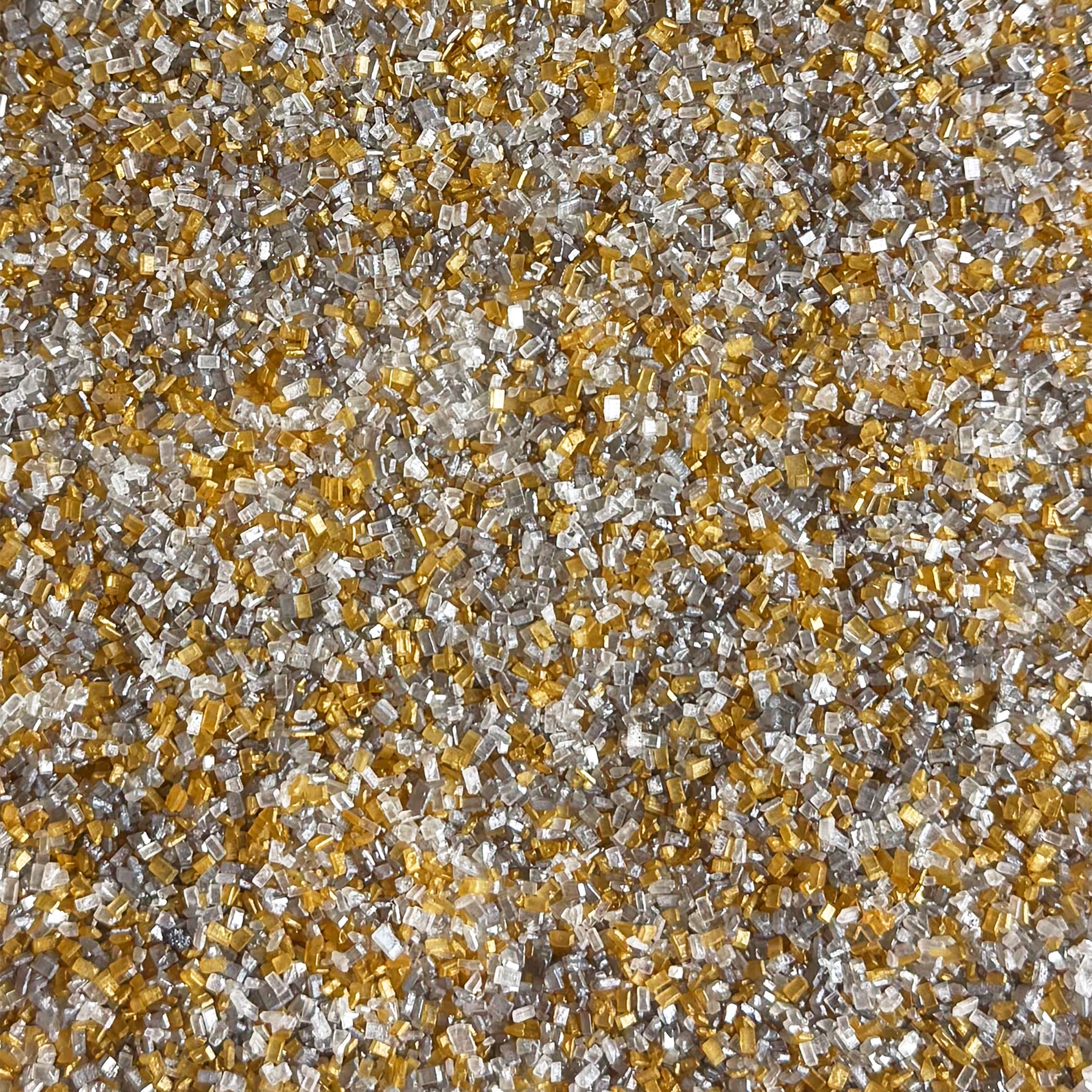 Fancy Sprinkles Filthy Rich close-up of coarse gold and silver crystals highlighting shimmer