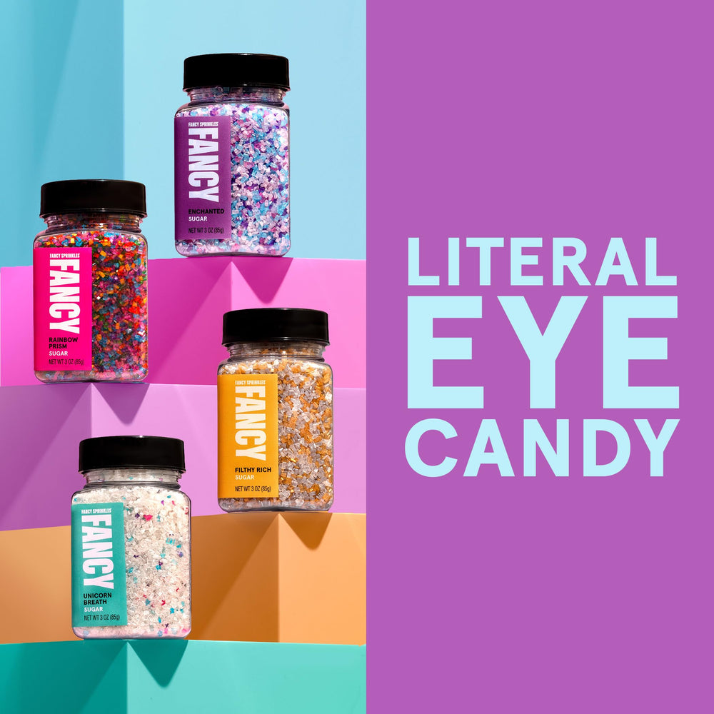 Fancy Sprinkles Filthy Rich on spoon next to coin for size and portion comparison