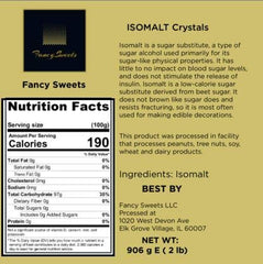 Fancy Sweets LLC closeup of clear isomalt crystals showing texture for precise melting