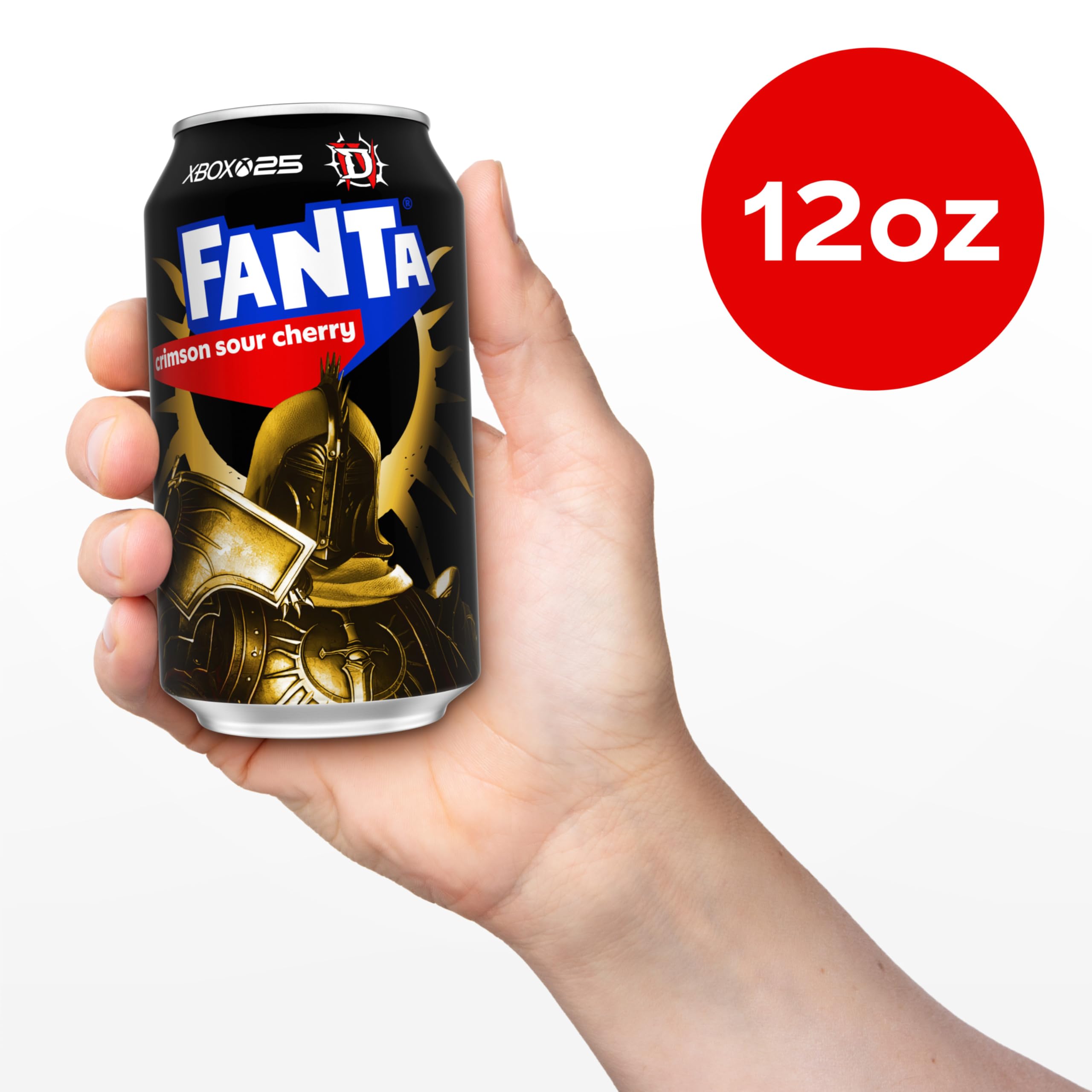 Fanta Crimson Sour Cherry Diablo IV artwork close detail highlighting limited-edition design benefit: collectible appeal
