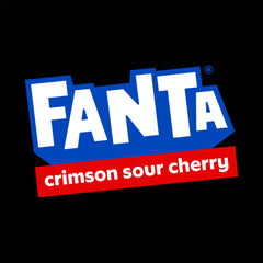 Fanta Crimson Sour Cherry open can pouring into glass capturing fizz and color benefit: shows serving appearance