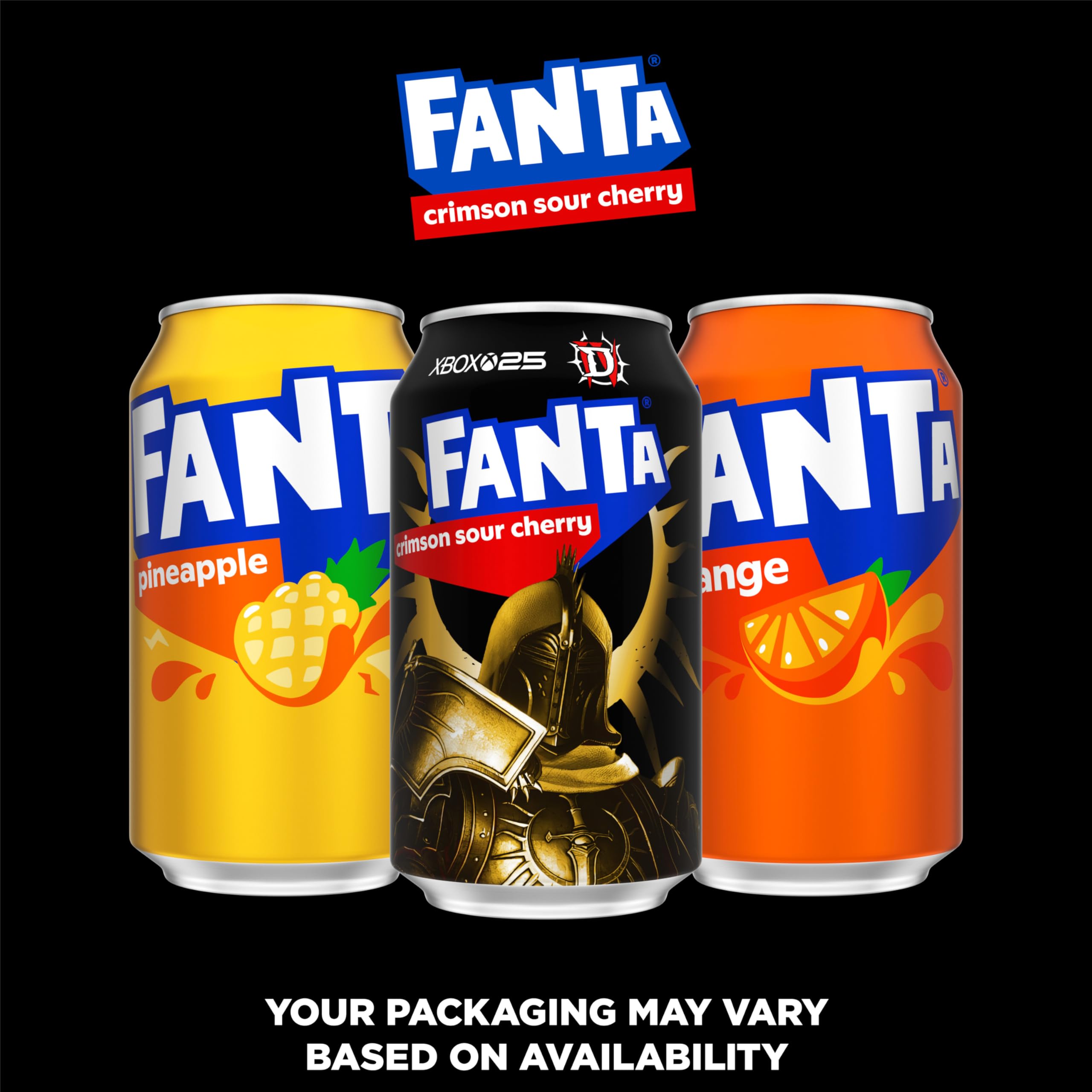 Fanta Crimson Sour Cherry can held in hand for scale demonstrating 12 fl oz size benefit: easy single-serve