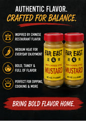 Far East open jar revealing thick mustard texture for easy dipping