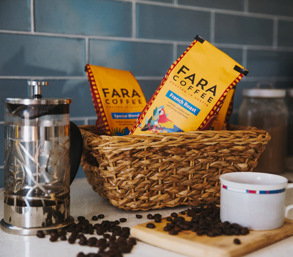 Fara Coffee espresso shot pulled from decaf beans highlighting crema and body
