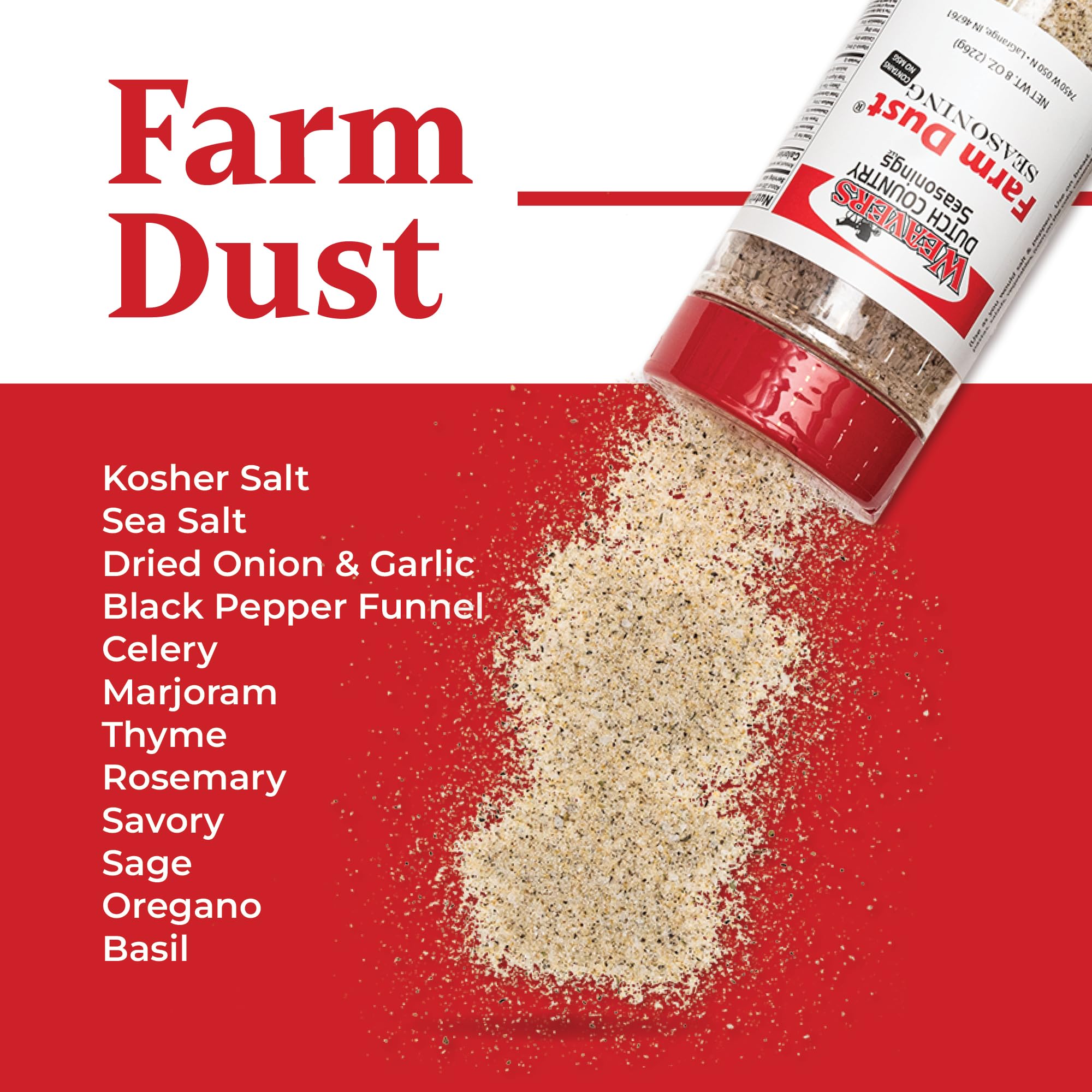 Farm Dust jar top view with wide mouth for easy scooping and convenient use