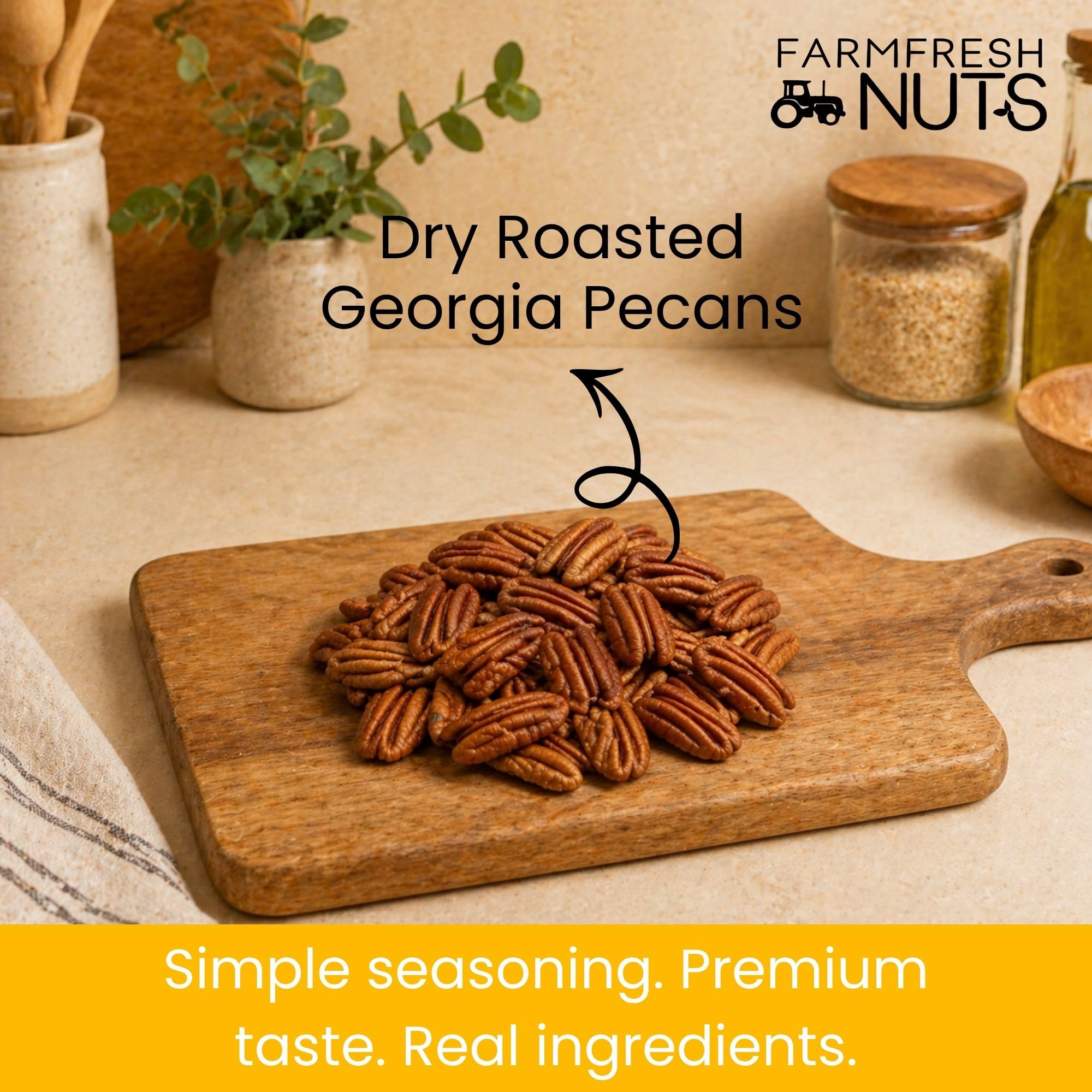 Farm Fresh Nuts chopped pecans ready for baking delivering consistent pieces
