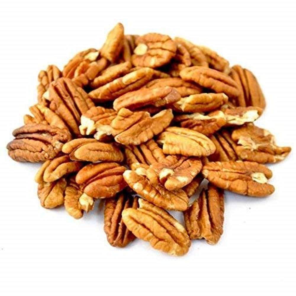 Farm Fresh Nuts pecan kernel close-up showing crunchy texture and freshness