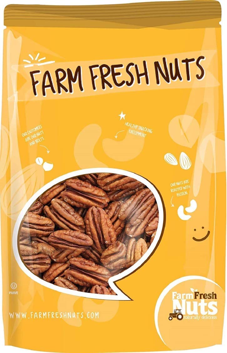 Farm Fresh Nuts bag front packaging showing 1 lb pecans and product clarity