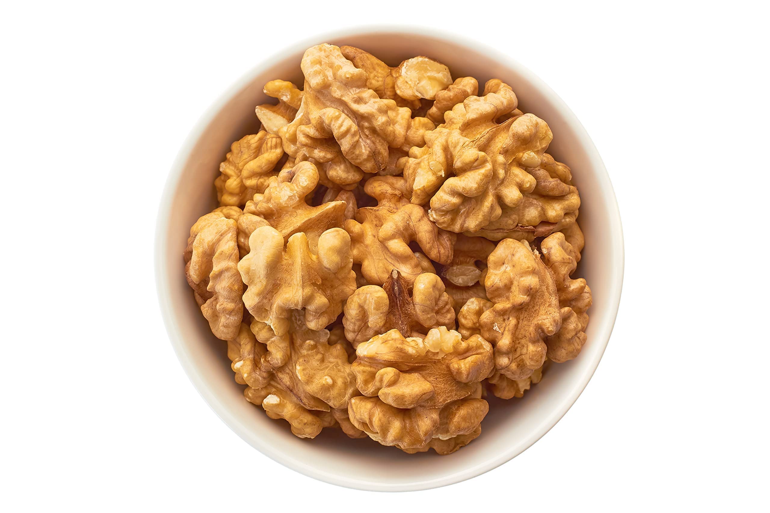 Farm Fresh Nuts handful of walnuts in hand demonstrating portion size and portability