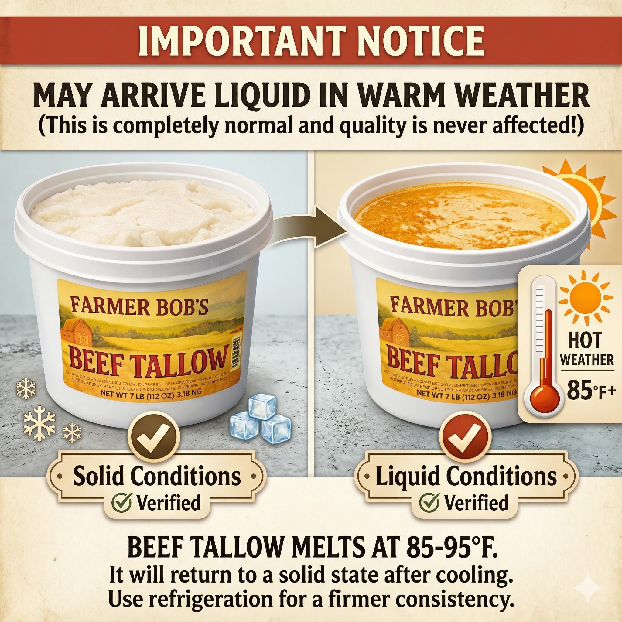 Farmer Bob's melted tallow being poured into a pan for high-heat cooking benefits